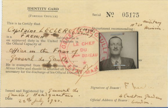 Carte d'identité de "François Leclerc", juillet 1940