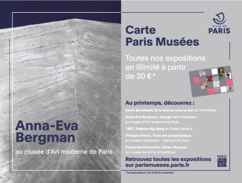Campagne d'affichage Carte Paris Musés - Anna-Eva Bergman