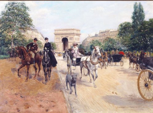 Georges Stein, Cavaliers et attelages, avenue du Bois, vers 1900 © Paris Musées / Musée Carnavalet