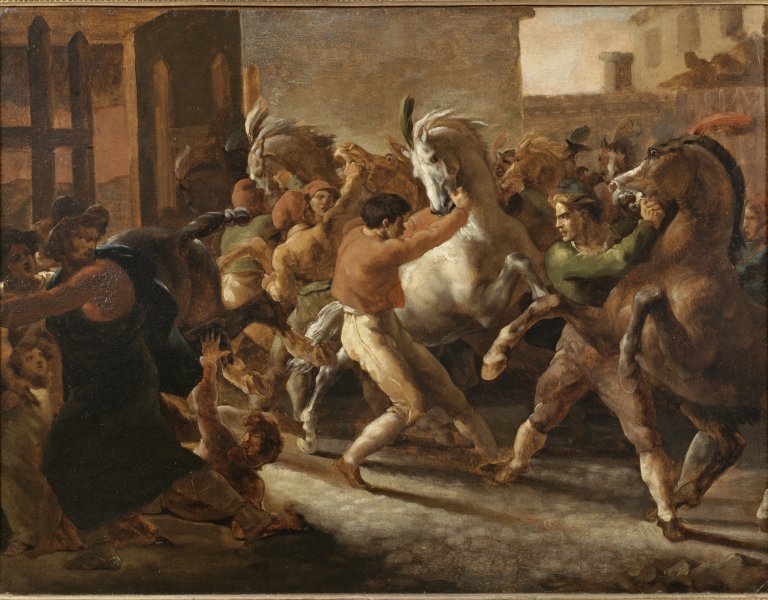 Théodore Géricault (1791-1824), Course de chevaux libres à Rome